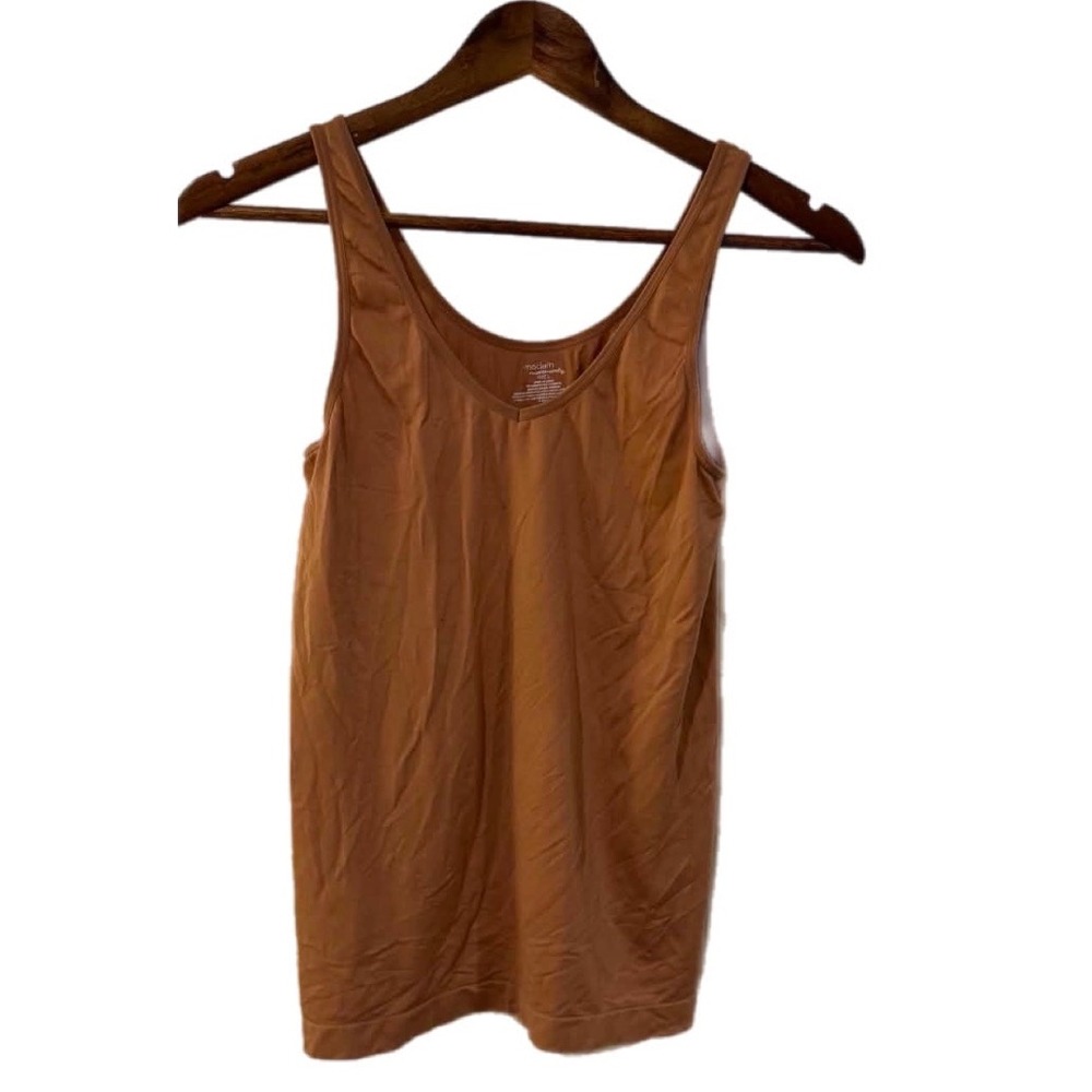 Modern Movement Tank Top Womens Large Tan Excellent Seamless V-Neck Y12CM410